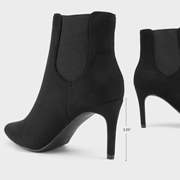 NEW Dream Pairs Womens Pointed Toe Stiletto High Heel Ankle Booties Sz 8 black - Picture 5 of 5